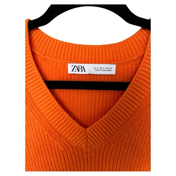 Zara Women’s Sleeveless Orange Ribbed Knit Vest Top size small - Picture 3 of 3